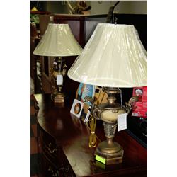 PAIR OF IVORY/CHARCOAL WING STYLE DESIGNER LAMP