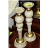 Image 1 : PAIR OF CANDLEHOLDERS, IVORY CHARCOAL FINISH