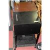 Image 1 : BROWN AND BLACK ROLLING FILING CABINET