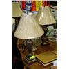 Image 1 : PAIR OF BROWN FINISH LAMPS