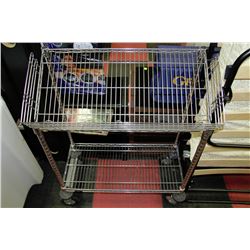 2-TIER METAL SHELF ON WHEELS