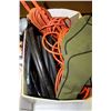 Image 1 : BOX OF SHOP SUPPLIES INCLUDING EXTENSION CORDS,