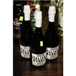 THREE 750ML BOTTLES OF SECCO SPARKLING WHITE