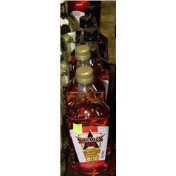 FIVE 750ML BOTTLES OF STARS GOLD SPICED RUM 40%