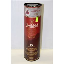 750ML BOTTLE OF GLENFIDDICH 15 YEAR SCOTCH WHISKY