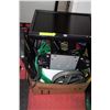 Image 1 : BOX OF MISC INCLUDES KEYBOARD, MONITOR, DRUM, &