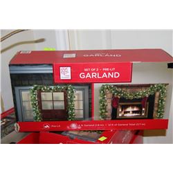 WINTER WONDERLAND SET OF TWO 6FT PRE-LIT GARLANDS