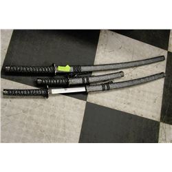 SET OF 3 SAMURAI SWORDS