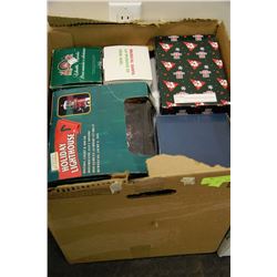 BOX OF CHRISTMAS ORNAMENTS