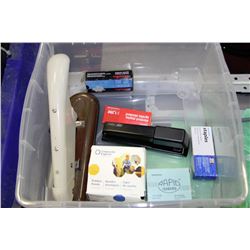 BOX OF OFFICE SUPPLIES