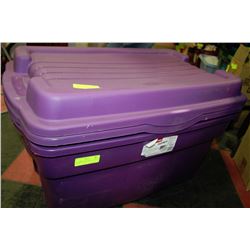 106L HINGED ROUGHNECK TUBS W/ LIDS X2