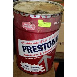 5 GALLON PAIL ON CHOICE: PRESTONE ANTI FREEZE