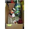 Image 1 : BOX OF ASSORTED CHRISTMAS DECORATIONS