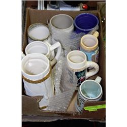 FLAT OF BEER STEINS