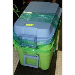 TWO PORTABLE HEAVY DUTY ROLLING CARGO TUBS
