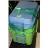 Image 1 : TWO PORTABLE HEAVY DUTY ROLLING CARGO TUBS