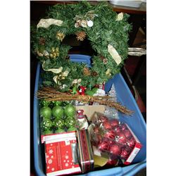 X-LARGE TUB OF CHRISTMAS DECORATIONS, ORNAMENTS, &
