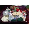 Image 1 : PURPLE TUB OF ASSORTED CHRISTMAS ORNAMENTS