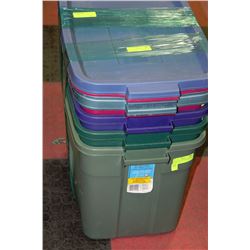 BUNDLE OF 4 ROUGHNECK TUBS & LIDS 68L X4