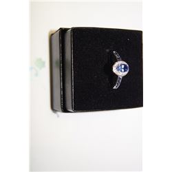 10KT SOLID WHITE GOLD 0.14 16 DIAMOND AND 0.68 CT TANZANITE RIGN SIZE 7 WIEGHT 1.96GMS