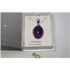 Image 1 : STERLING SILVER NATURAL AMETHYST PENDANT