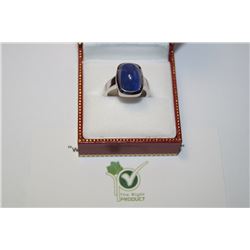 STERLING SILVER NATURAL KYANITE RING SIZE 7 WEIGHT 7.9GMS