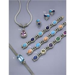 HEIDEN, A GEM SET AND DIAMOND CURB LINK NECKLACE/BRACELET, Composed of a series of multi coloured...