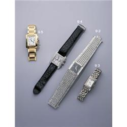 JAEGER-LE COULTRE, A LADIES DIAMOND SET DUAL TIME REVERSO WRISTWATCH, The rectangular mother-of-p...