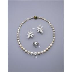 A NATURAL PEARL NECKLACE, Composed of a single row of fortyfive natural pearls graduated in size ...