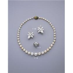 A PAIR OF DIAMOND CLUSTER EARRINGS, Set throughout with pear and marquise shaped diamonds, the pr...