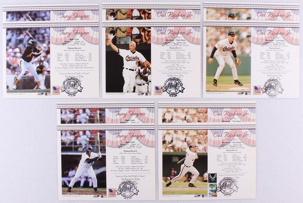 Lot of (10) 2007 Date-Stamped HOF Induction 8x10 Photos with (6) Cal ...