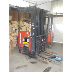 RAYMOND REACH IN/OUT FORKLIFT STAND UP, 36 VOLT BATTERY