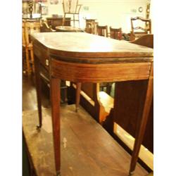 Georgian mahogany inlaid fold over card table in need of some restoration…