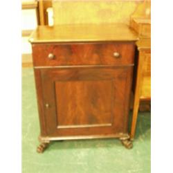19c continental pier cupboard with shaped base on lion paw feet, 28" wide…