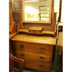 Late Victorian oak dressing chest with original mirror…