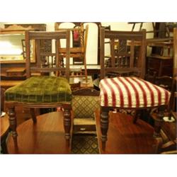 Pair of late Victorian mahogany bedroom chairs on turned legs…