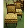 Image 1 : Set of four late Victorian satin walnut dining chairs with shaped padded backs…