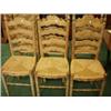 Image 1 : Set of six rush seated French provincial farmhouse chairs…