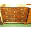 Image 1 : Georgian mahogany chest of drawers, two over three with brass handles on bracket feet, 40" wide…