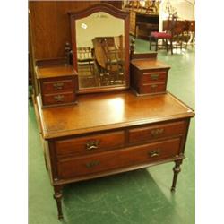 Continental mahogany mirrored dressing table with pull out slides…