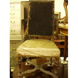 Georgian style shaped framed walnut chair with high back in need of restoration…