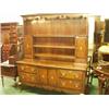Image 1 : Good quality English oak dresser of four drawers united by finely pierced shaped apron with three…
