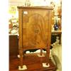 Image 1 : Mahogany Regency style bedside cupboard labelled Howard and Son in need of some restoration…