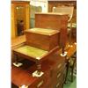 Image 1 : Set of early 19c bed steps in mahogany with leather inserts on turned feet…