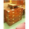 Image 1 : 19c military chest of drawers with brass handles and corners…