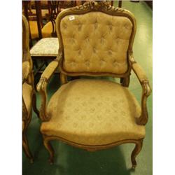 Pair of Louis XV style gilt open armchairs on cabriole legs…