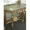 Image 1 : Gilt console table with shaped marble top…