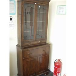 Reproduction Georgian style secretaire bookcase in mahogany…