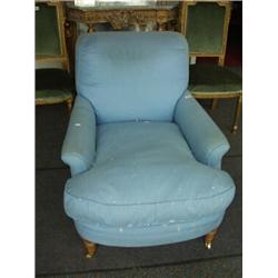 19c upholstered chair with long seat in a Howard style…