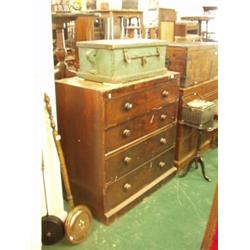 19c flame mahogany five drawer chest of drawers…